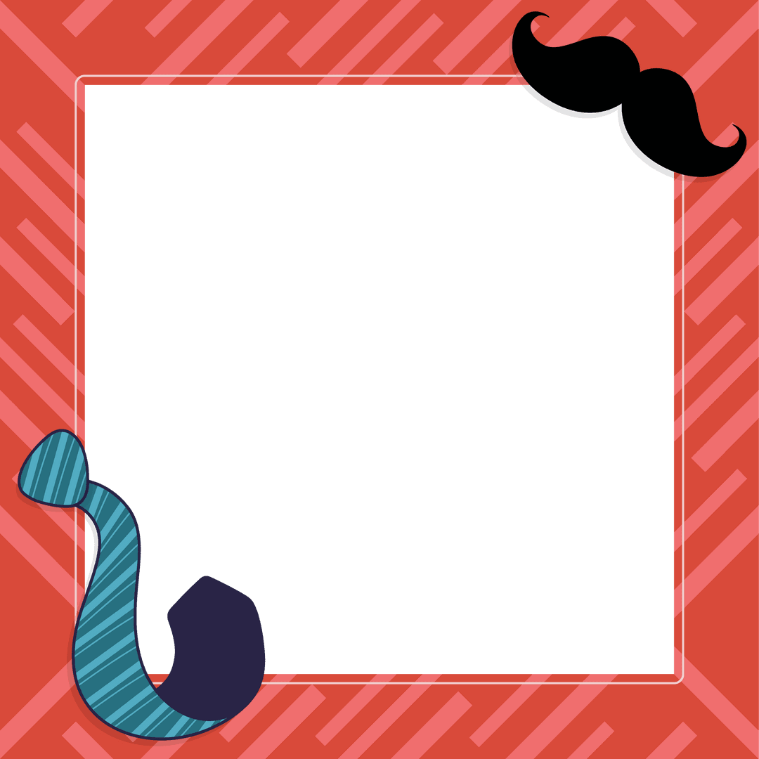 Transparent Frame with Mustache and Tie Design