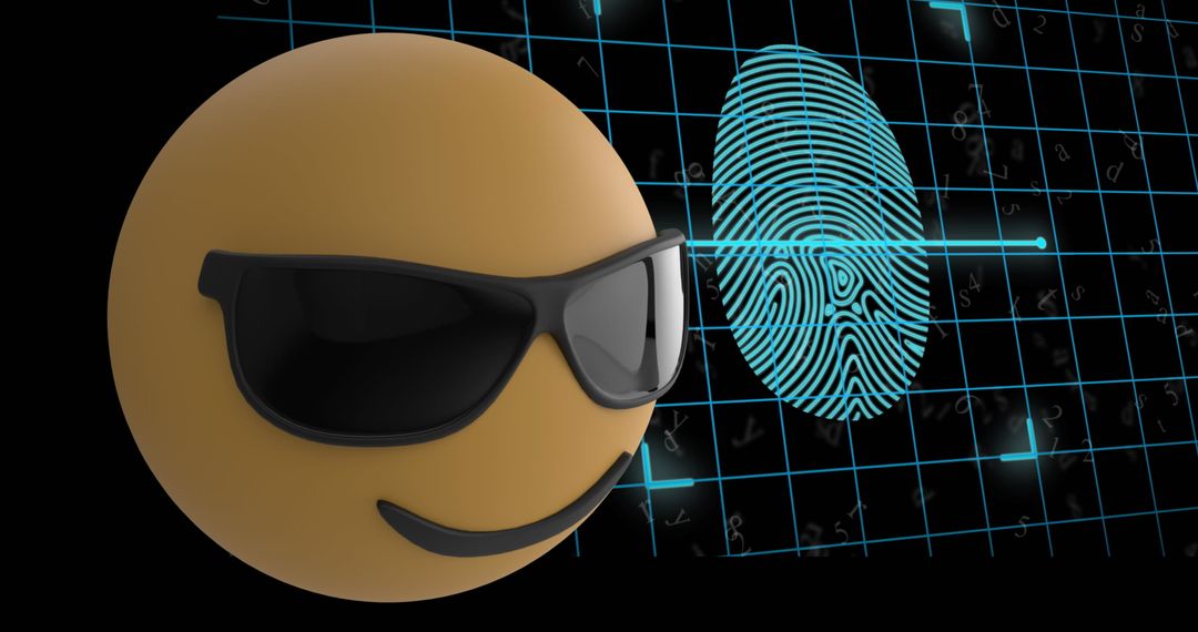 High-Tech Emoticon with Biometric Fingerprint Interface