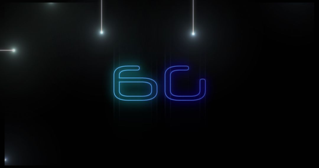 Futuristic 6G Technology Concept with Glowing Lights