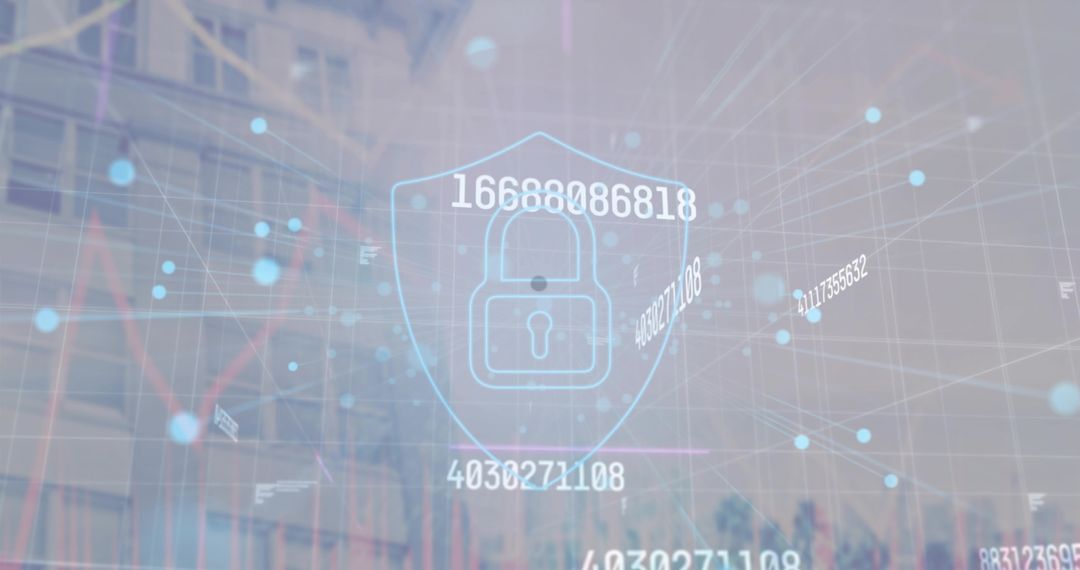 Cybersecurity Shield Protecting Urban Environment with Data Security Concept