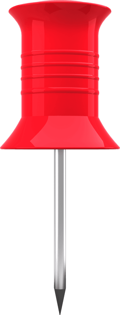 Red Map Pin Standing on White Background for Transparent Use