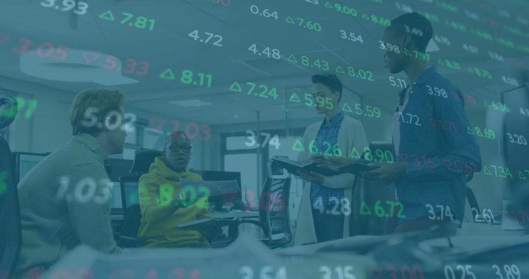 Diverse Colleagues Planning Business Strategies with Financial Projections