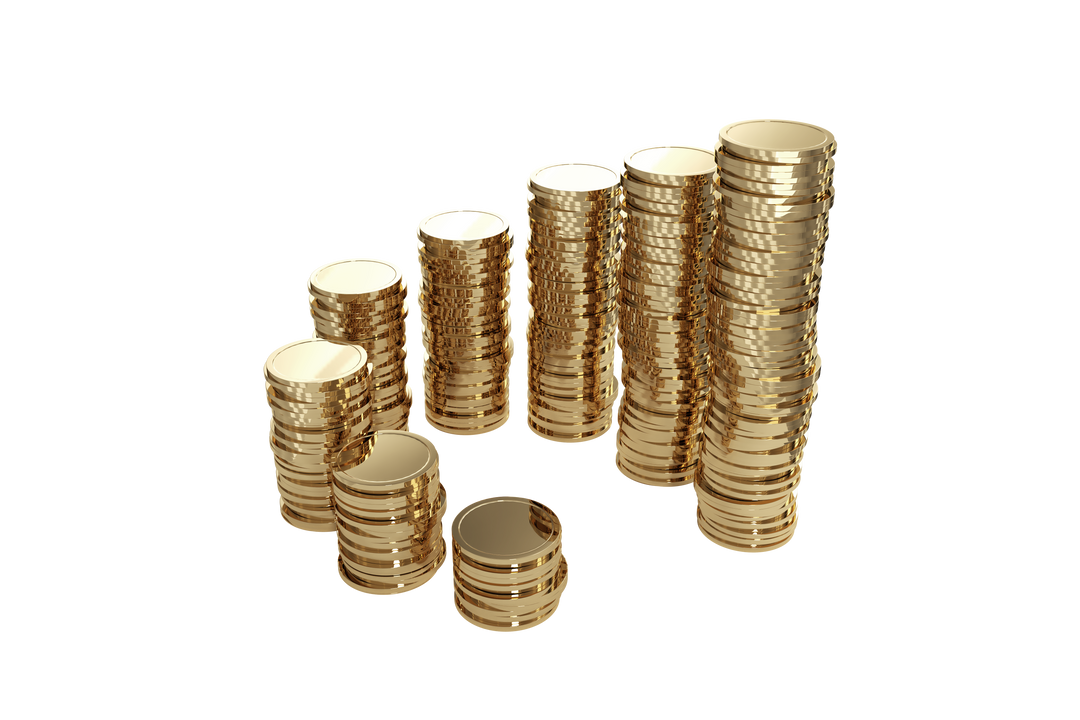 Transparent Stacks of Gold Coins on White Background - Download Free Stock Images Pikwizard.com