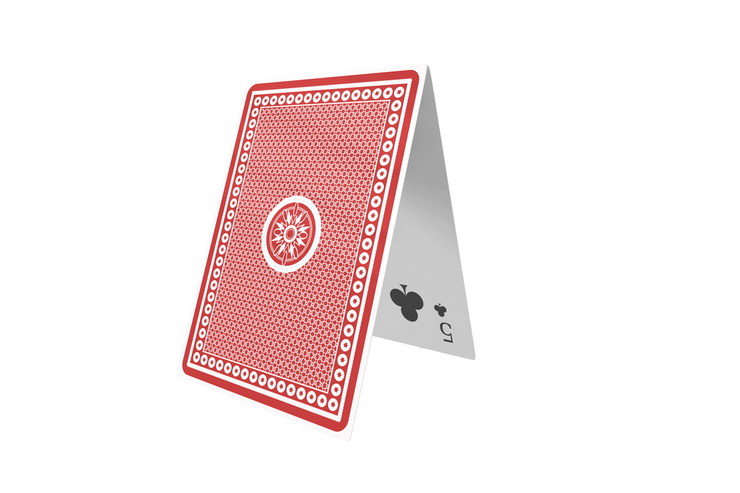 Transparent 3D Card Design with Playing Card Symbols