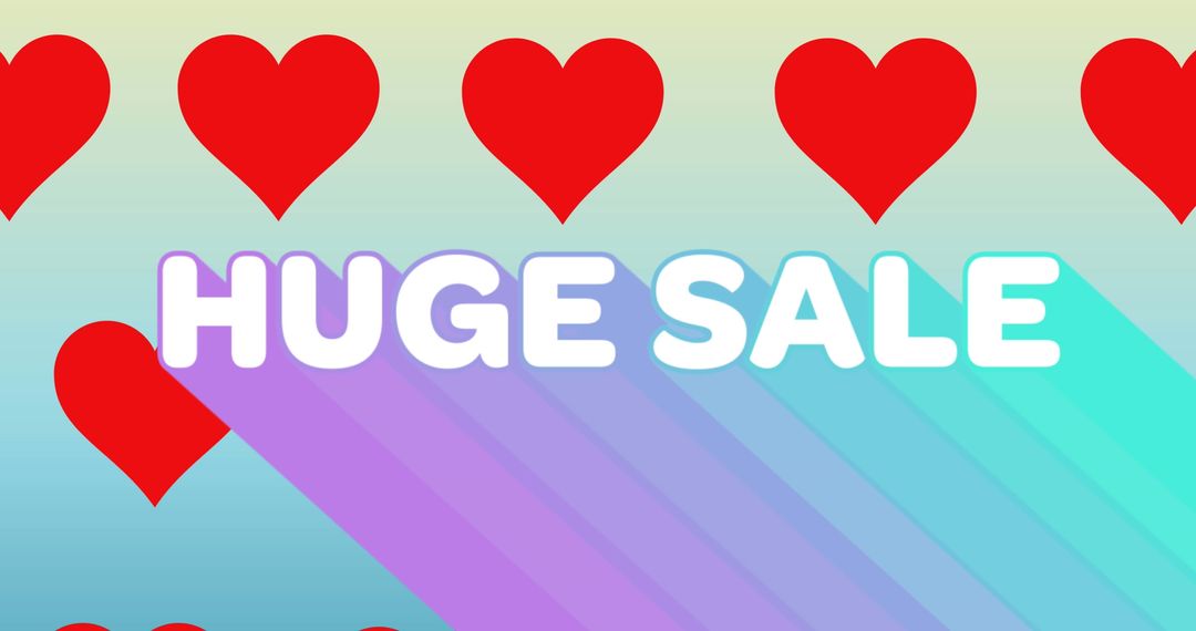 Huge Sale Announcement with Heart Background Design