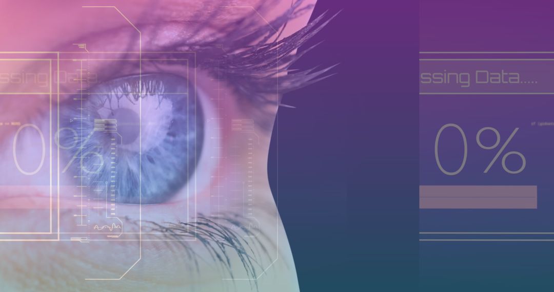Futuristic Eye with Data Overlay, Symbolizing Technology and Analysis
