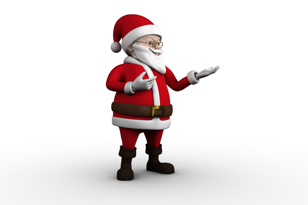 Cute Cartoon Santa Claus with Transparent Background Pointing - Download Free Stock Images Pikwizard.com