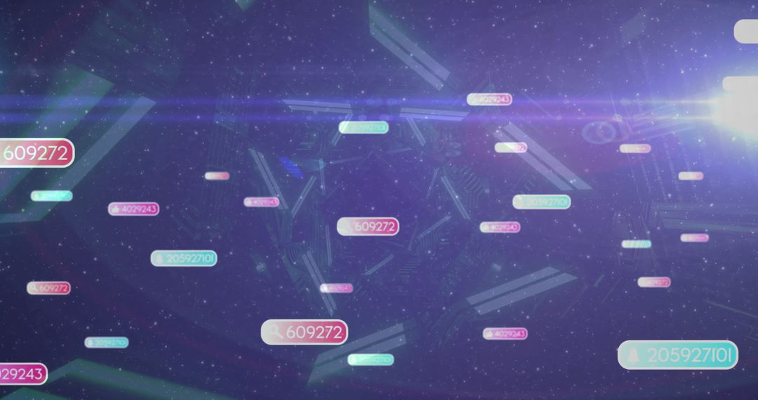 Futuristic Numeric Data Visualization in Digital Space