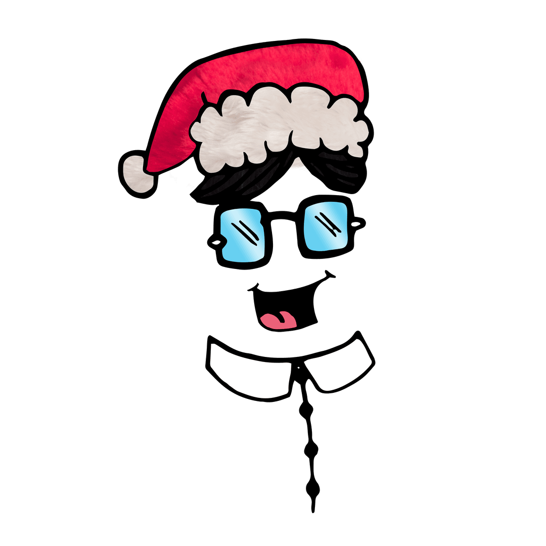 Playful Santa Claus Cartoon with Transparent Background