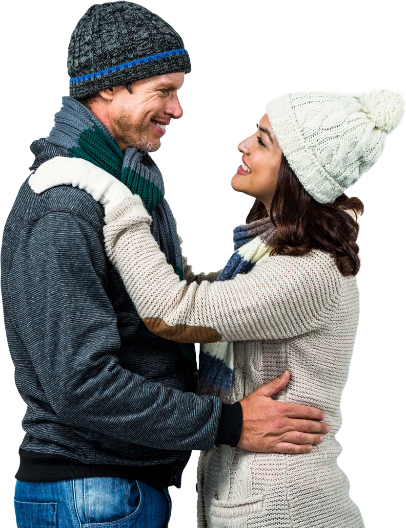 Transparent Couple Embracing in Winter Clothes Cold Weather Romance - Download Free Stock Images Pikwizard.com