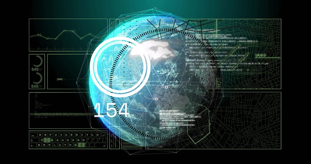 Digital interface assessing global data technology progress