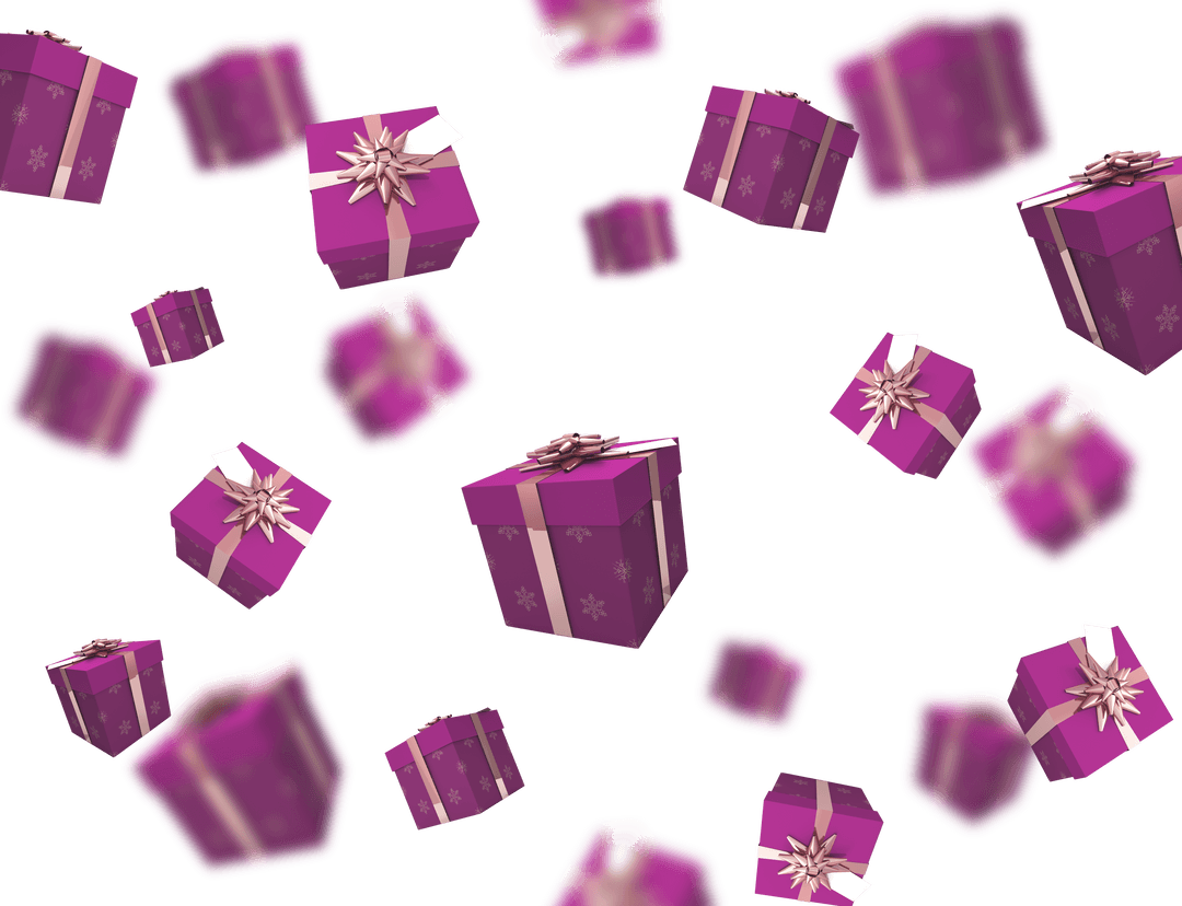 Floating Gifts on Transparent Background for Celebrations
