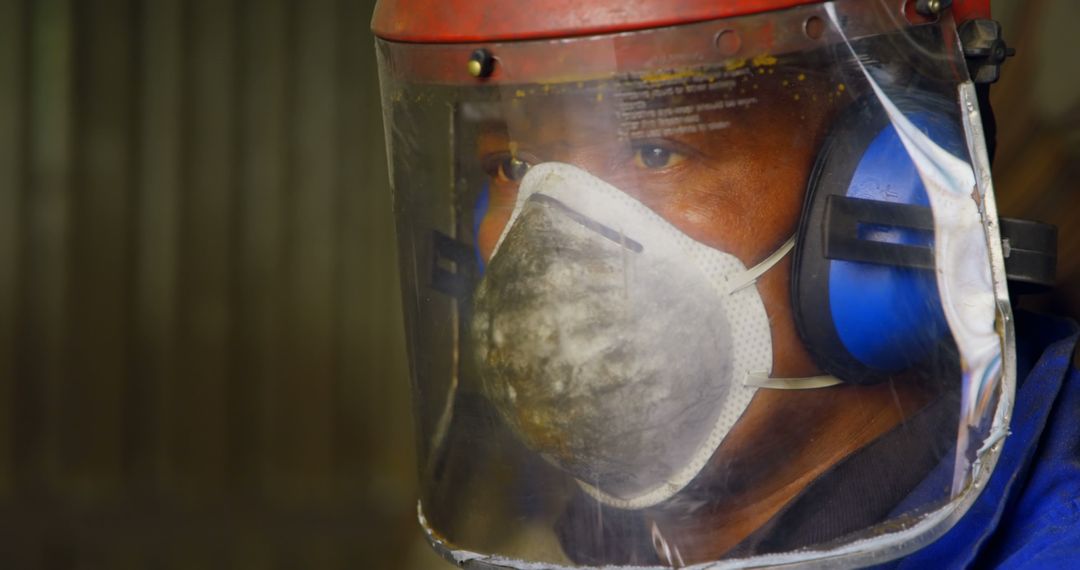 Worker Wearing Protective Gear and Face Mask - Free Images, Stock Photos and Pictures on Pikwizard.com