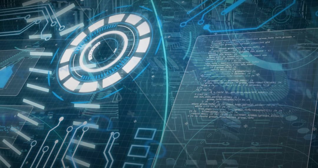 Futuristic Digital Data Processing with Code and Circuit Elements - Free Images, Stock Photos and Pictures on Pikwizard.com