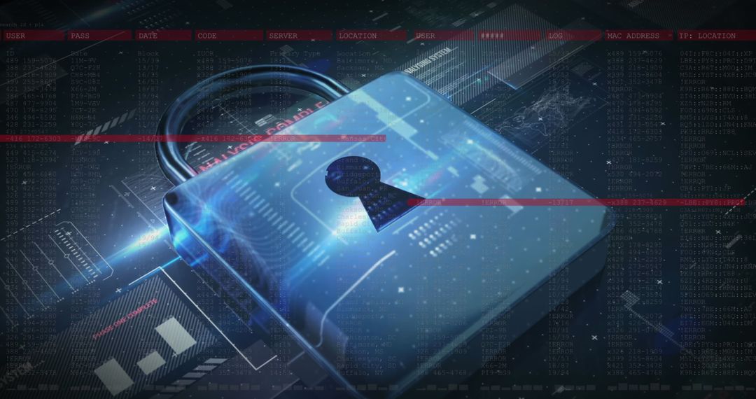 Digital Padlock Representing Cybersecurity Concepts