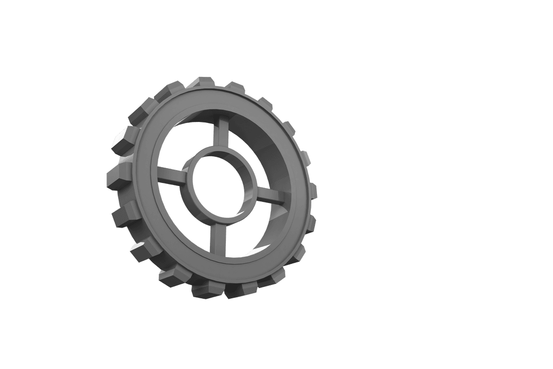 Grey Cogwheel Vector on Transparent Background for Industry Concept