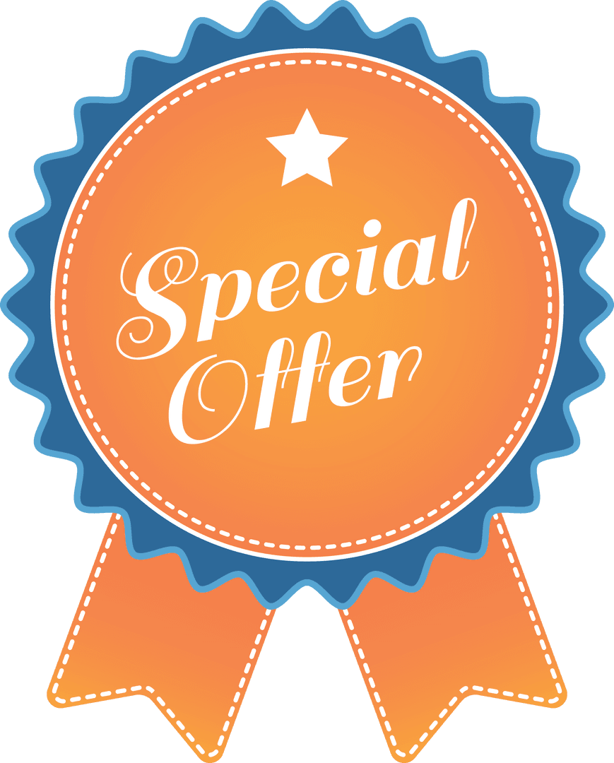 Special Offer Badge with Text on Transparent Background
