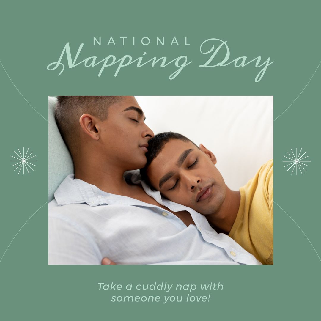 National Napping Day Concept with Biracial Couple Relaxing