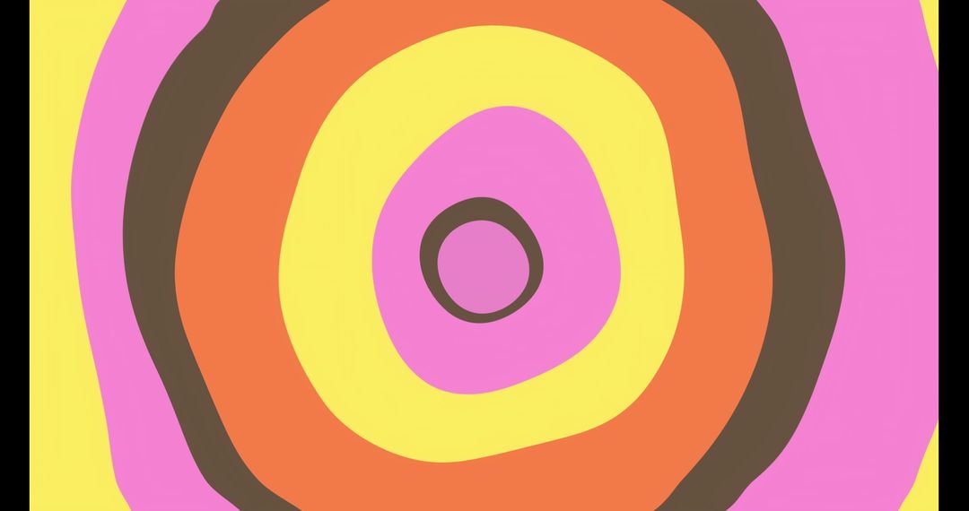 Vibrant Concentric Circles on Pink Canvas