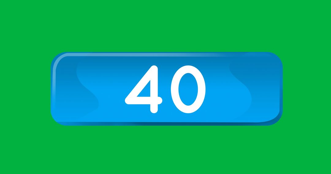 Animated Number Countdown on Blue Box and Green Background
