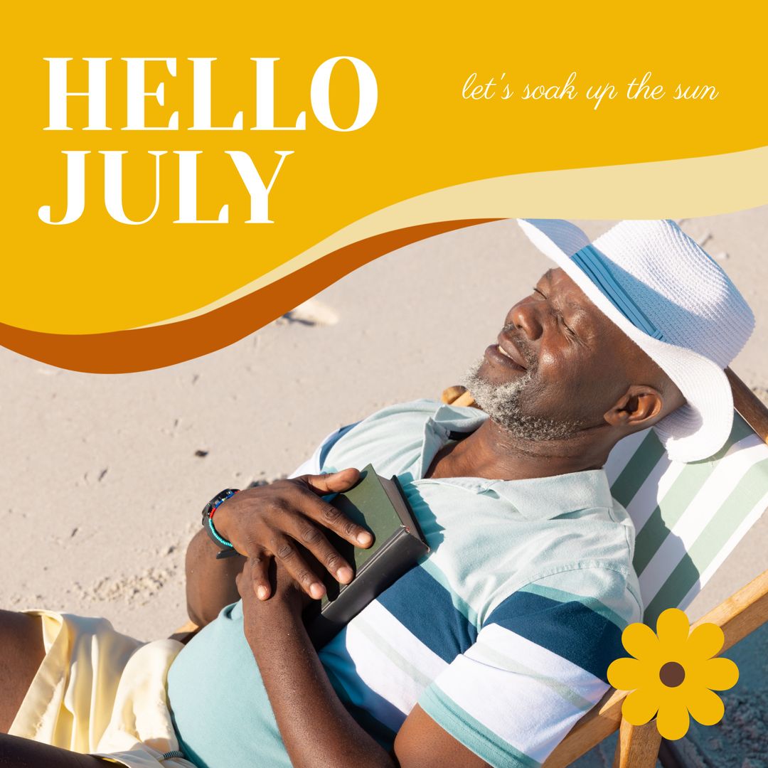 Relaxed Senior Man Enjoying July Sunshine