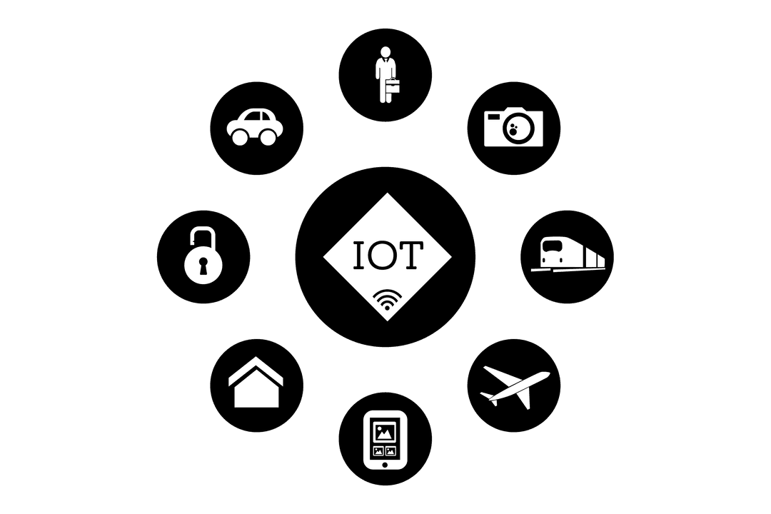 Digital Icons for IoT on Transparent Background