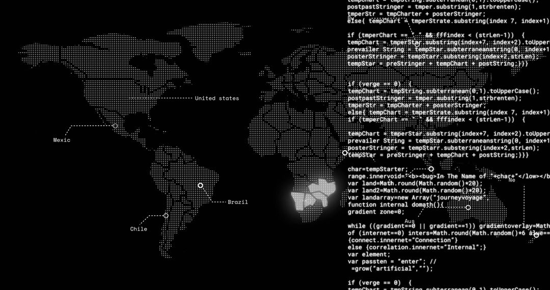 Digital Global Data Processing with World Map