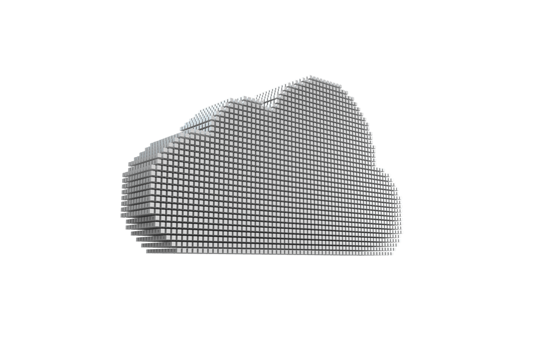 Digital Dotted Cloud Illustration on Transparent Background