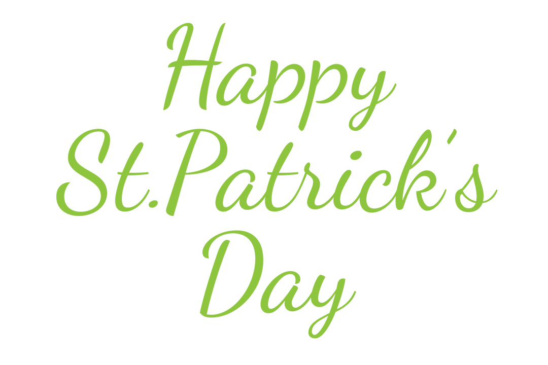 Happy St. Patrick's Day Text on Transparent Background Vector