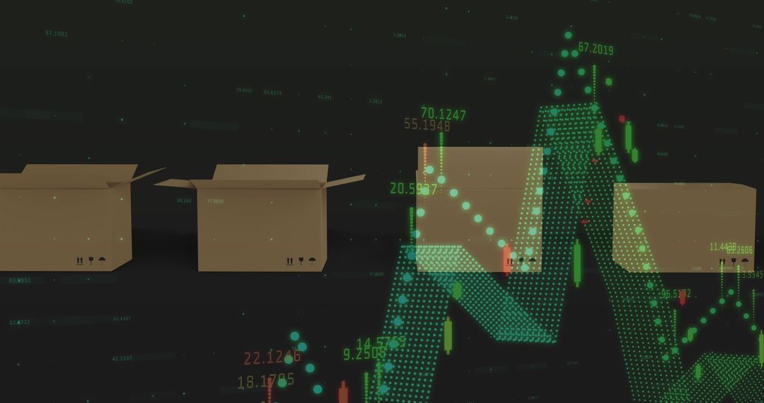 Global Shipping and Data Processing Concept with Financial Technology
