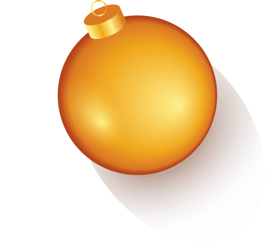 Transparent Hanging Golden Bauble with Soft Gradient and Shadow
