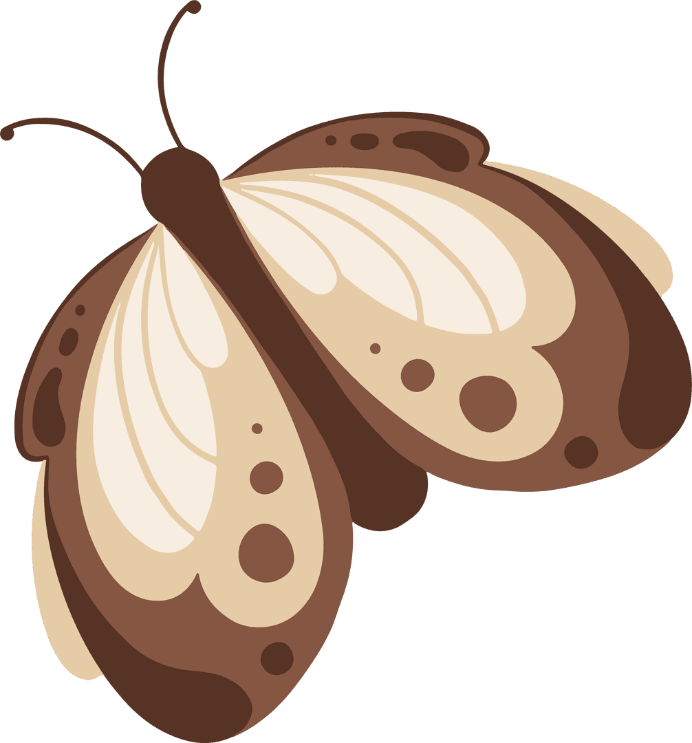 Minimalistic Butterfly Illustration on Transparent Background
