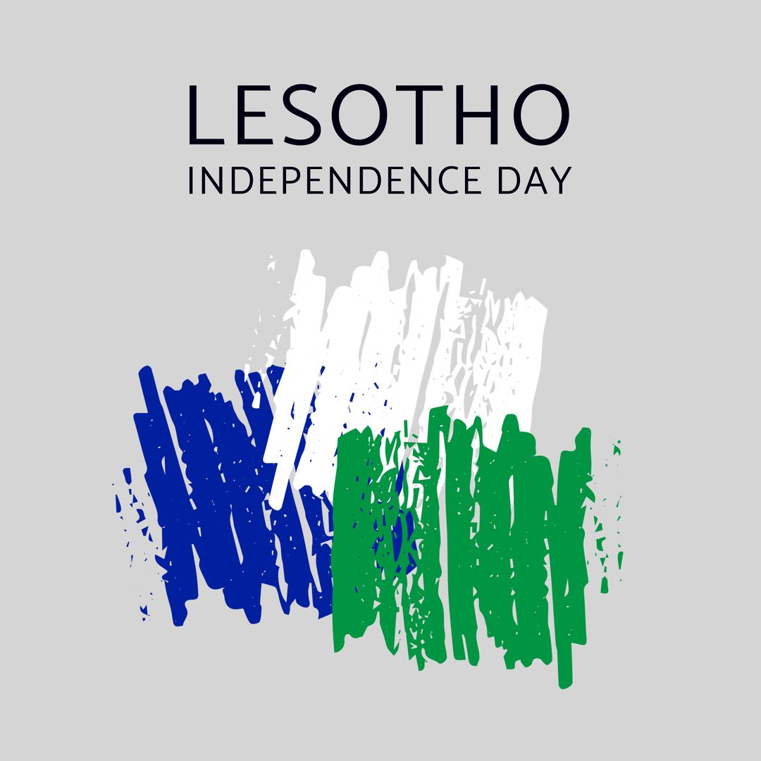 Lesotho Independence Day Vector Art with Colored Doodle Strokes