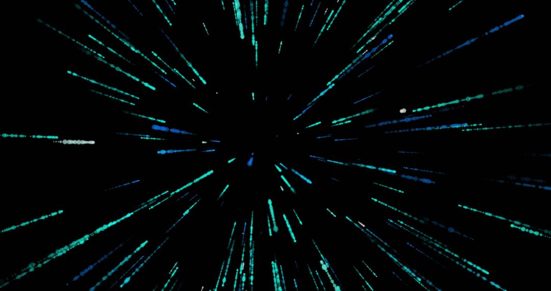 Dynamic Green Dotted Lines on Black Accelerating Vision