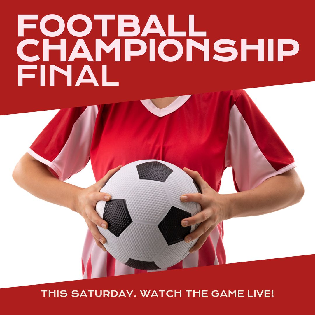 Female Footballer Holding Ball for Championship Announcement