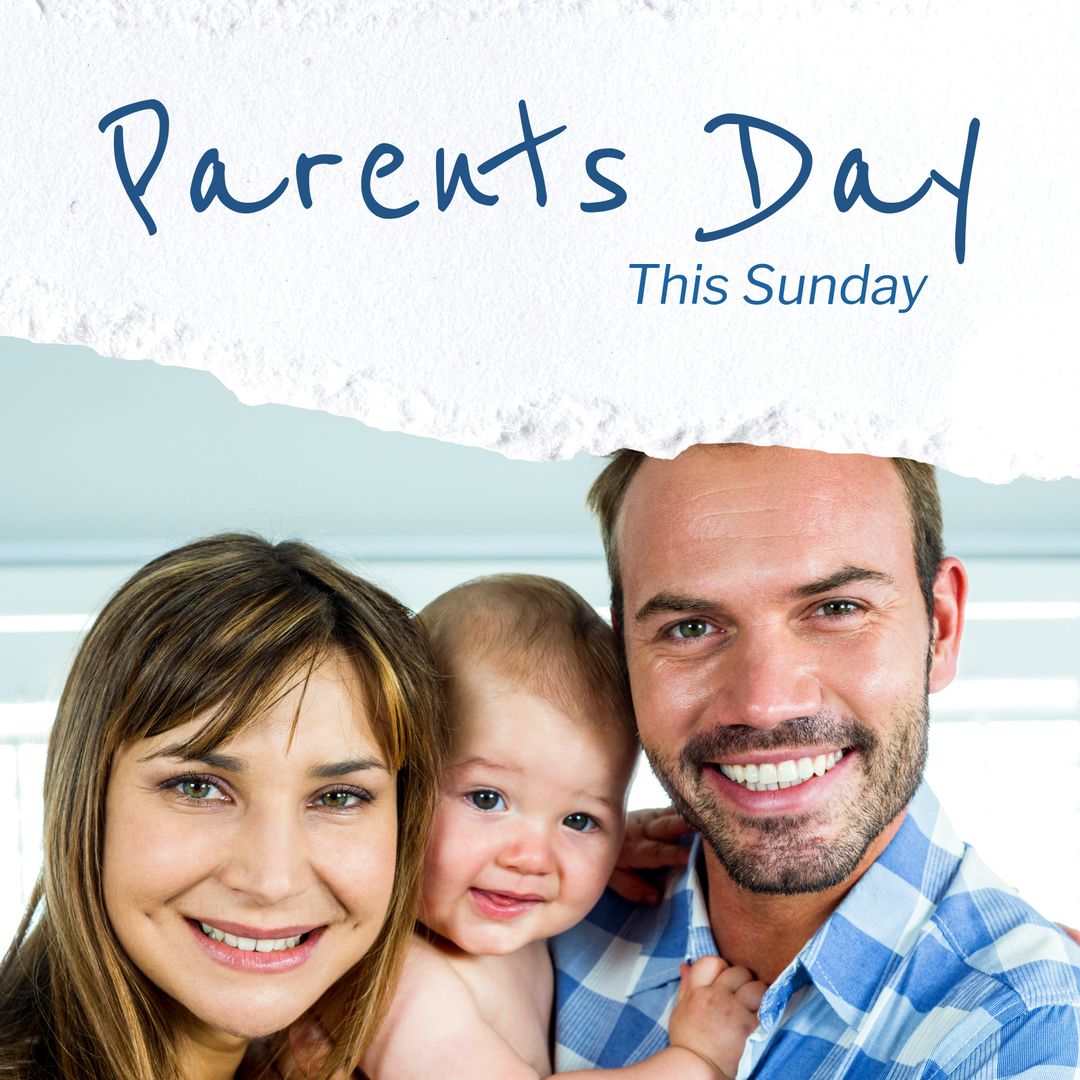 Smiling Family Promoting Parents Day Celebration