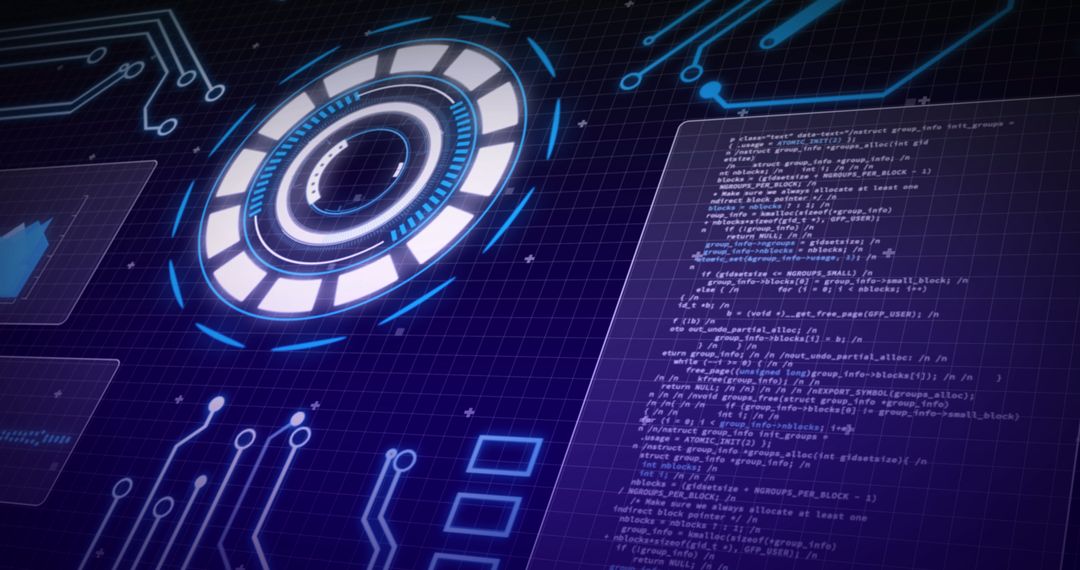 Digital interface with data processing and tech scanning screen