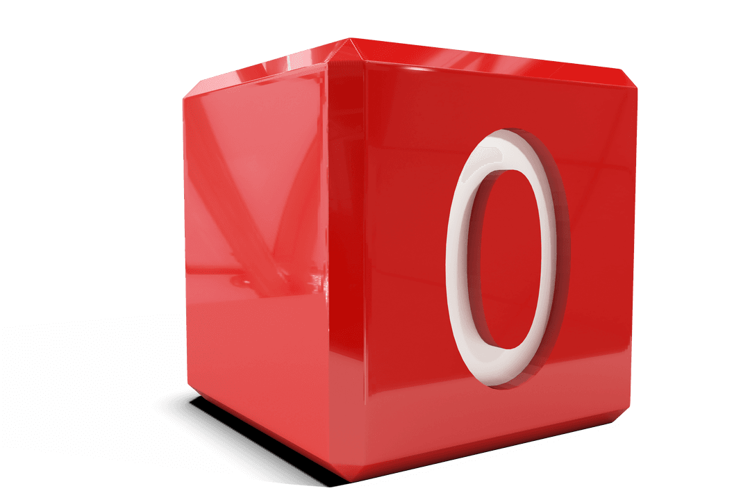 Red 3D Cube with Number Zero on Transparent Background for Design - Download Free Stock Images Pikwizard.com