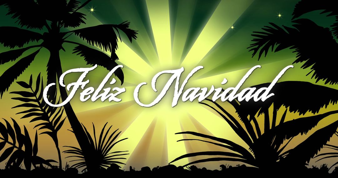 Feliz Navidad Tropical Sunset Greeting Design