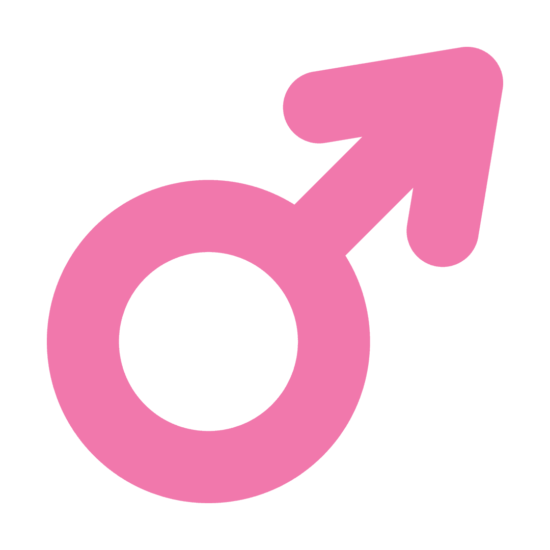 Symbol of Female Colored in Pink with Transparent Background