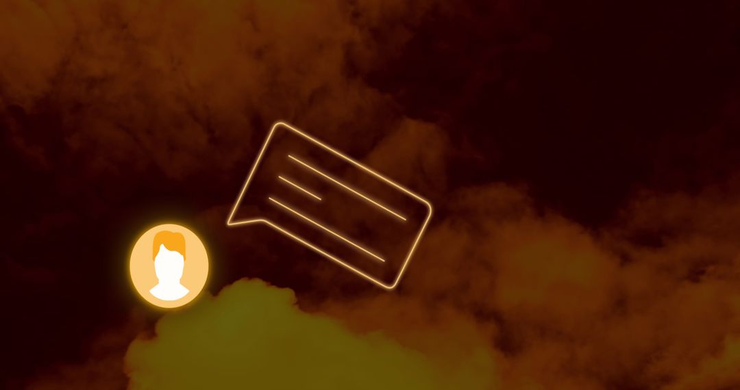 Digital Communication Concept with Iconic Speech Bubble and Cloud