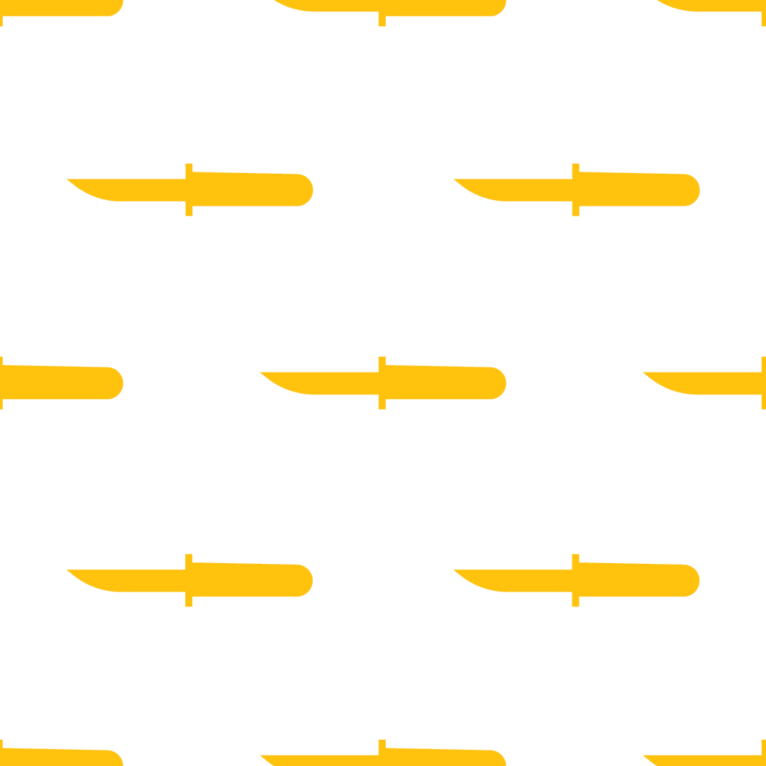 Seamless Yellow Knife Pattern on Transparent Background
