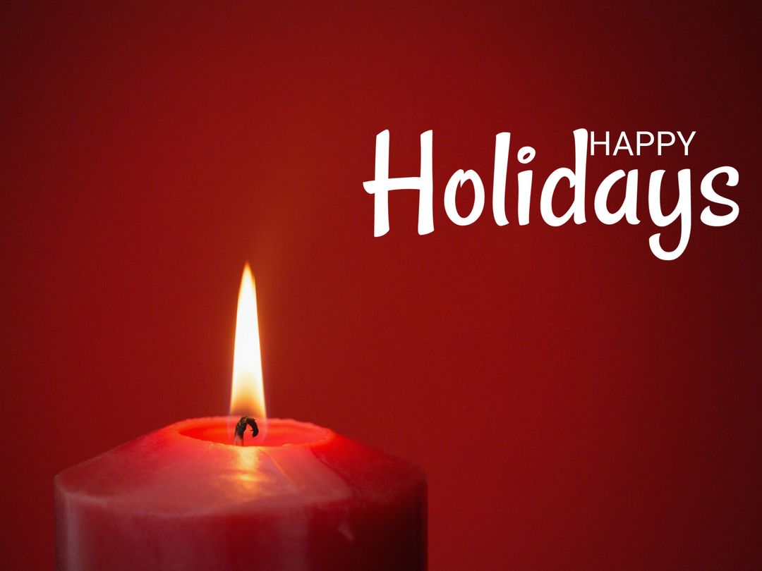 Festive Red Candle Glowing in Holiday Warmth