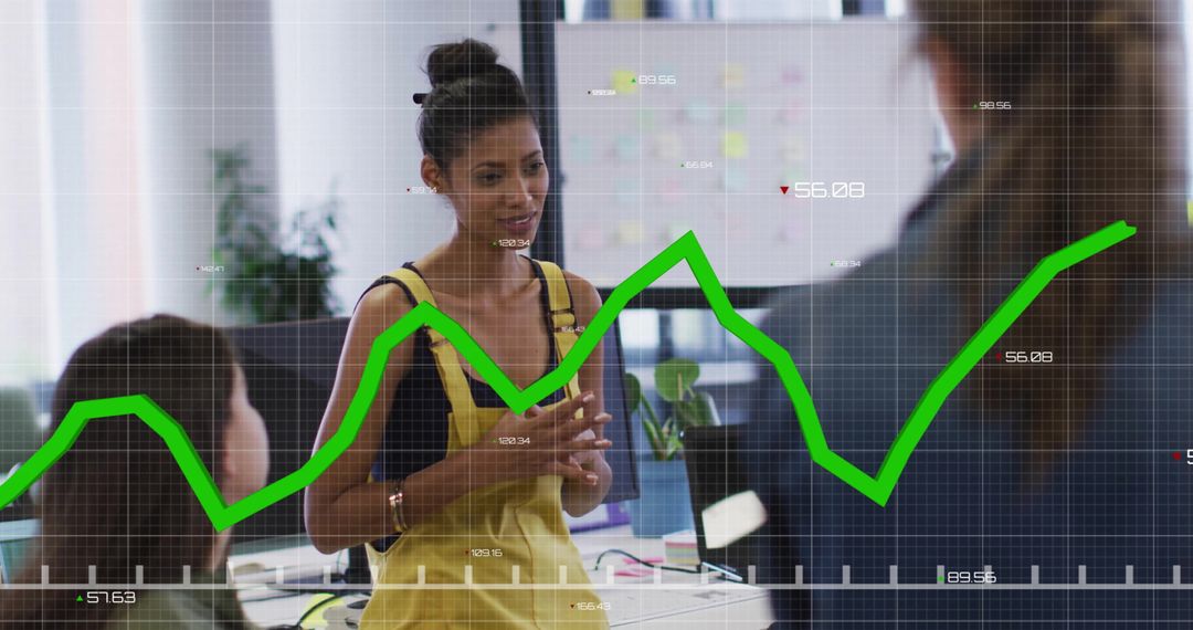 Colleagues Analyzing Market Trends with Digital Interface