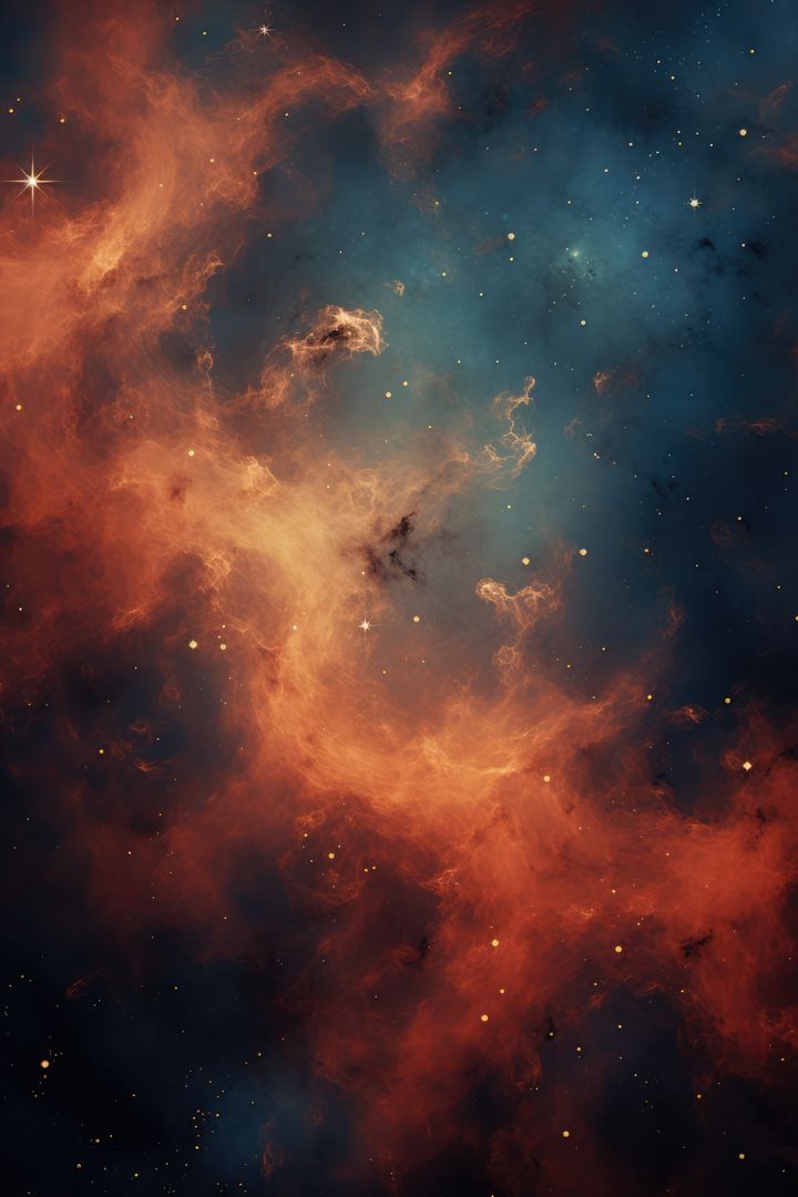 Nebula with stars and multicoloured clouds background, created using generative ai technology - Free Images, Stock Photos and Pictures on Pikwizard.com