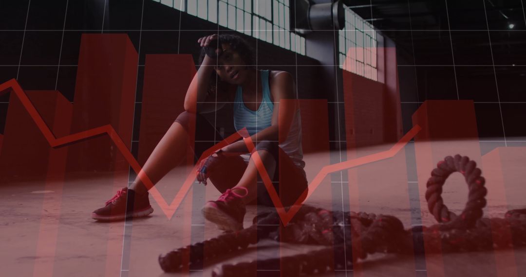 Exhausted Athlete Regaining Strength After Intense Workout