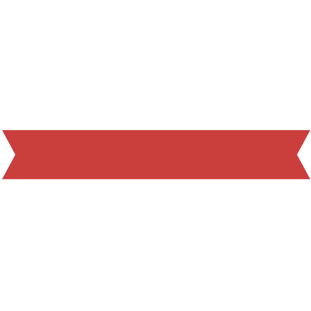 Minimalist Red Banner on Transparent Background