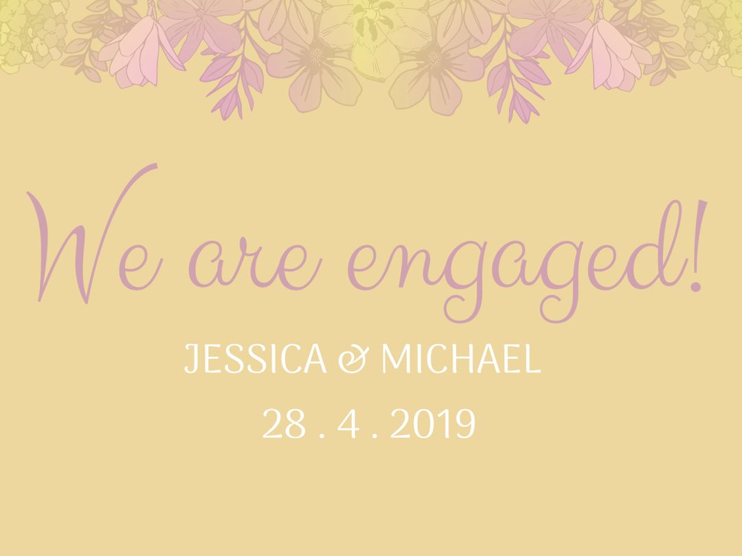 Pastel Floral Engagement Announcement Template for Save-the-Dates - Download Free Stock Templates Pikwizard.com