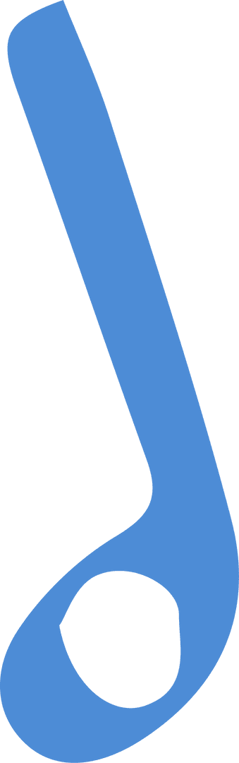 Abstract Blue Hook Shape with Transparent Background