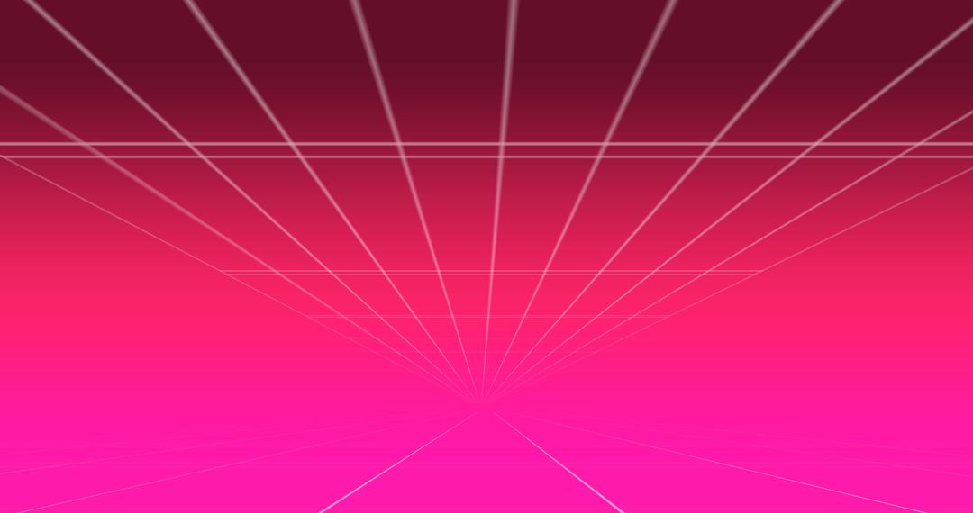 Retro Futuristic Grid on Vivid Pink Background